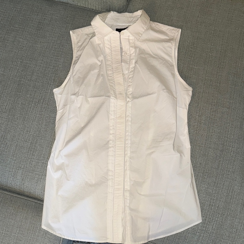 Banana Republic White Sleeveless Riley Shirt